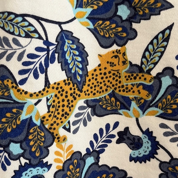 Boden Tiger Blue and Gold Floral Sweater - Picture 2 of 5